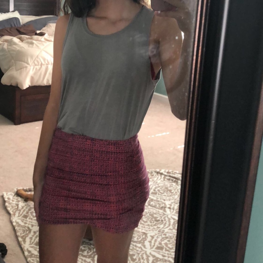 Aeropostale navy blue and pink/peach mini skirt
